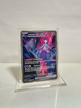 Pokemon Team Rockets Mewtwo EX  231/182 Gold Metal Card Collectible/Gift/Fan Art